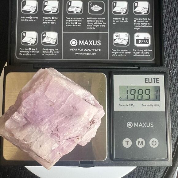 Large Raw Natural Kunzite Crystal‎ Freeform (#2) - Picture 11 of 12
